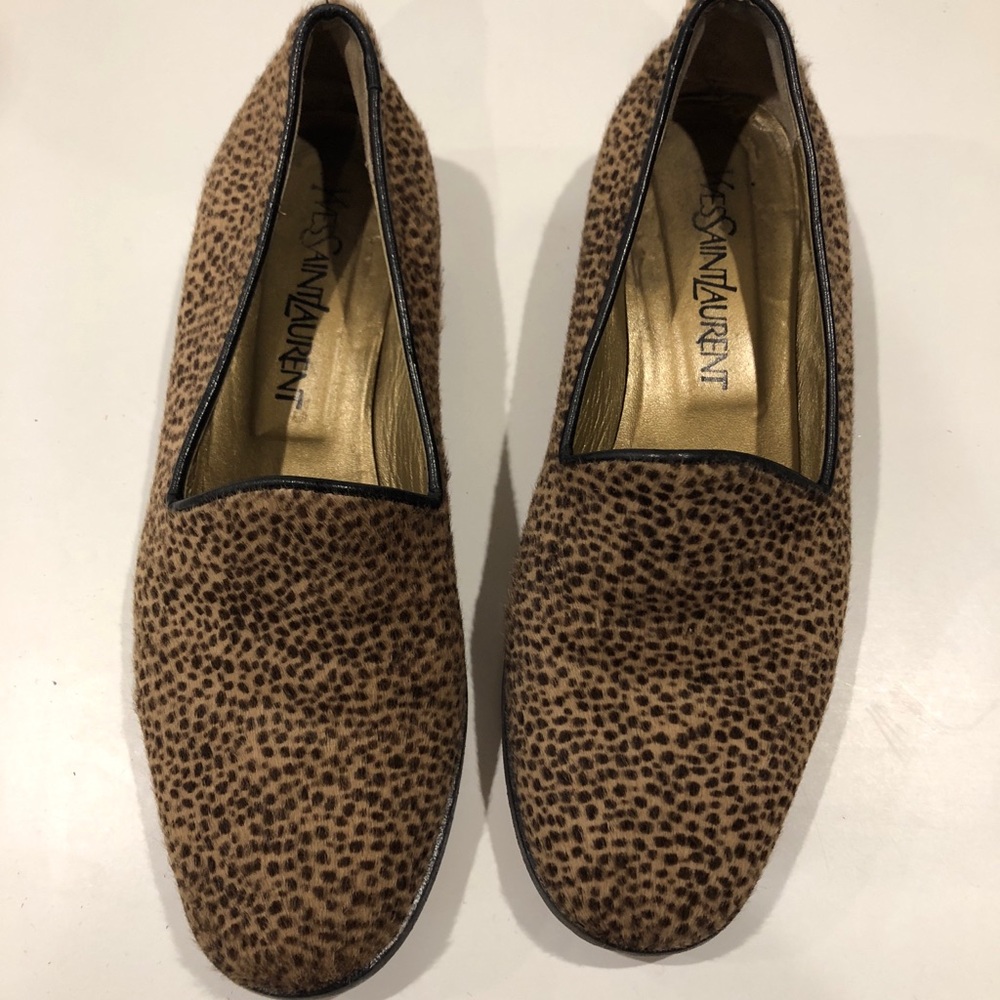 Vintage Yves SaintLaurent Cheetah Loafers Size 7.5